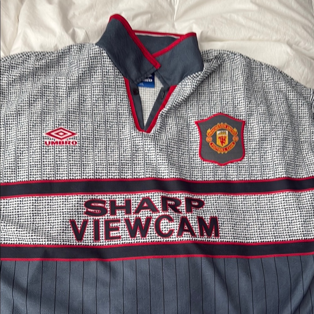 Umbro Gray and Red Jersey Classic Design